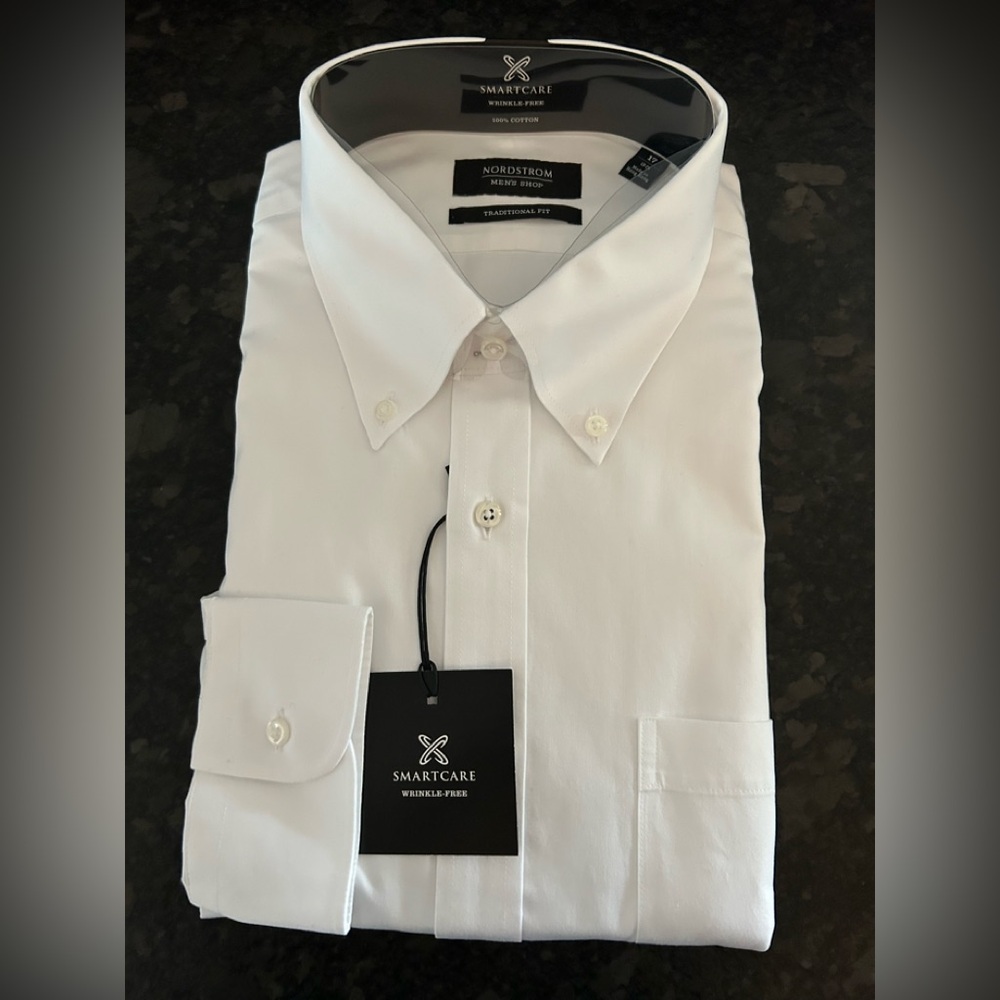 Nordstrom Men's Smartcare Traditional Fit White Dress Shirt